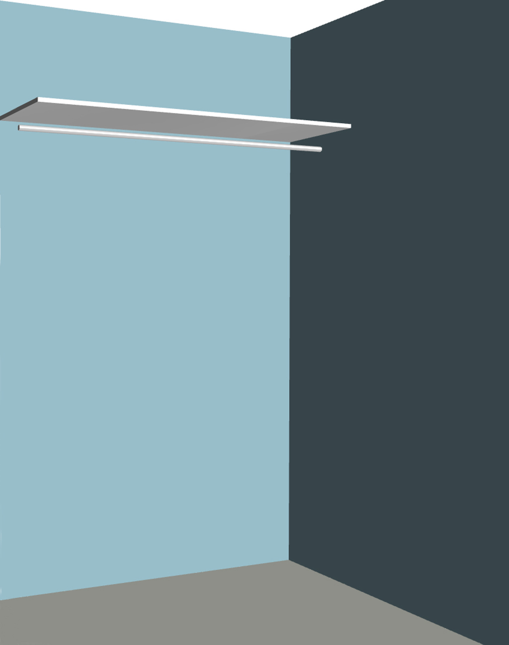 Langlo® closet kit i100 hvit topphylle og garderobestang