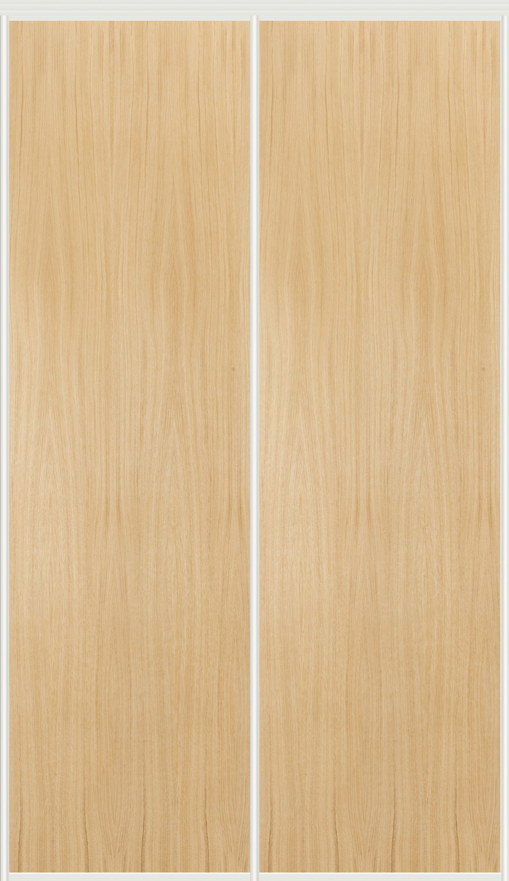 Langlo® Edge to skyvedører for garderobe i eikefinér lakkert fylling