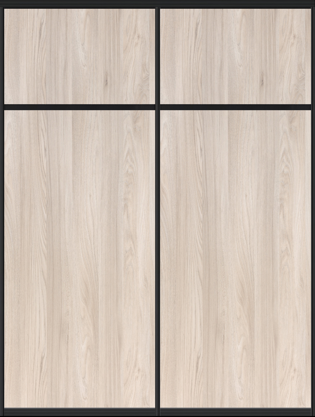 Langlo® Edge to skyvedører for garderobe i Stone Ash fylling