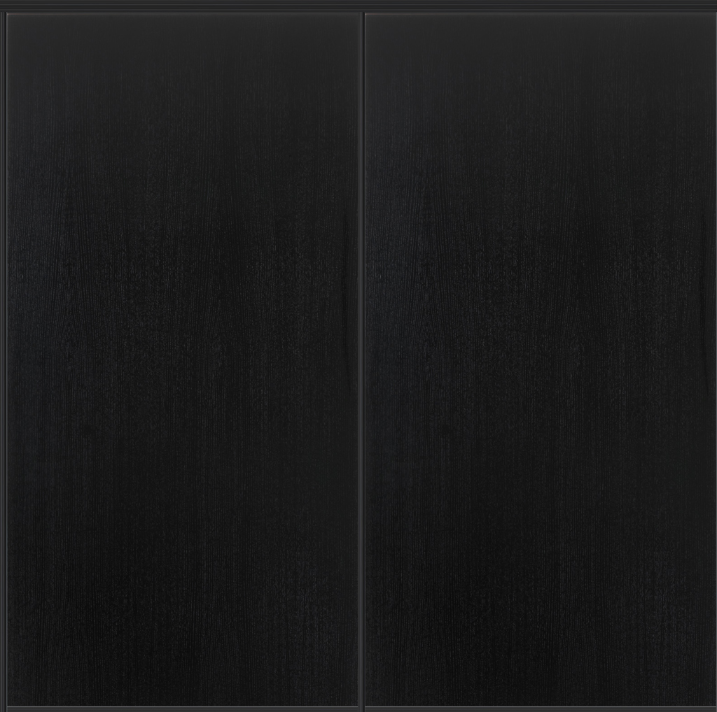 Langlo® Edge to skyvedører for garderobe i sortmalt eikefinér fylling