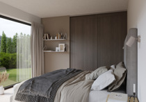 Skyvedørsfront i eikefiner, lakkert, lignende produkter (thumbnail)